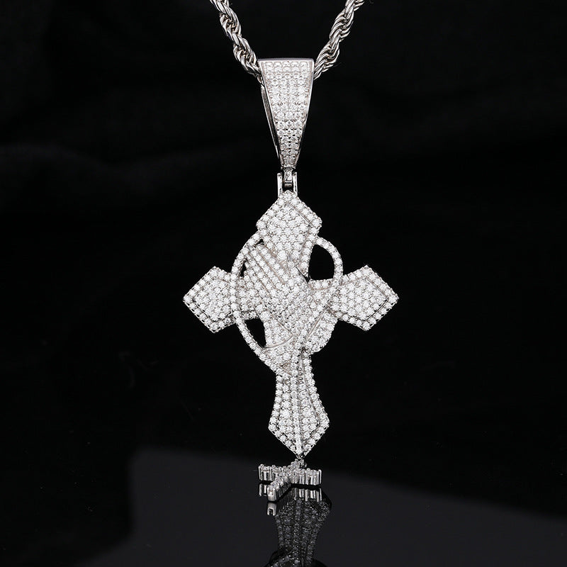 Moissanite S925 Double Cross Pendant