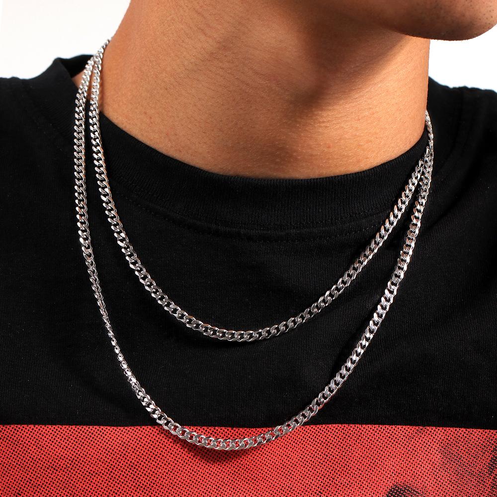 4MM White Gold Miami Micro Cuban Link Chain