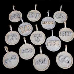 GUBANLINK 60MM Customized Letter Necklace 3D Large Disc