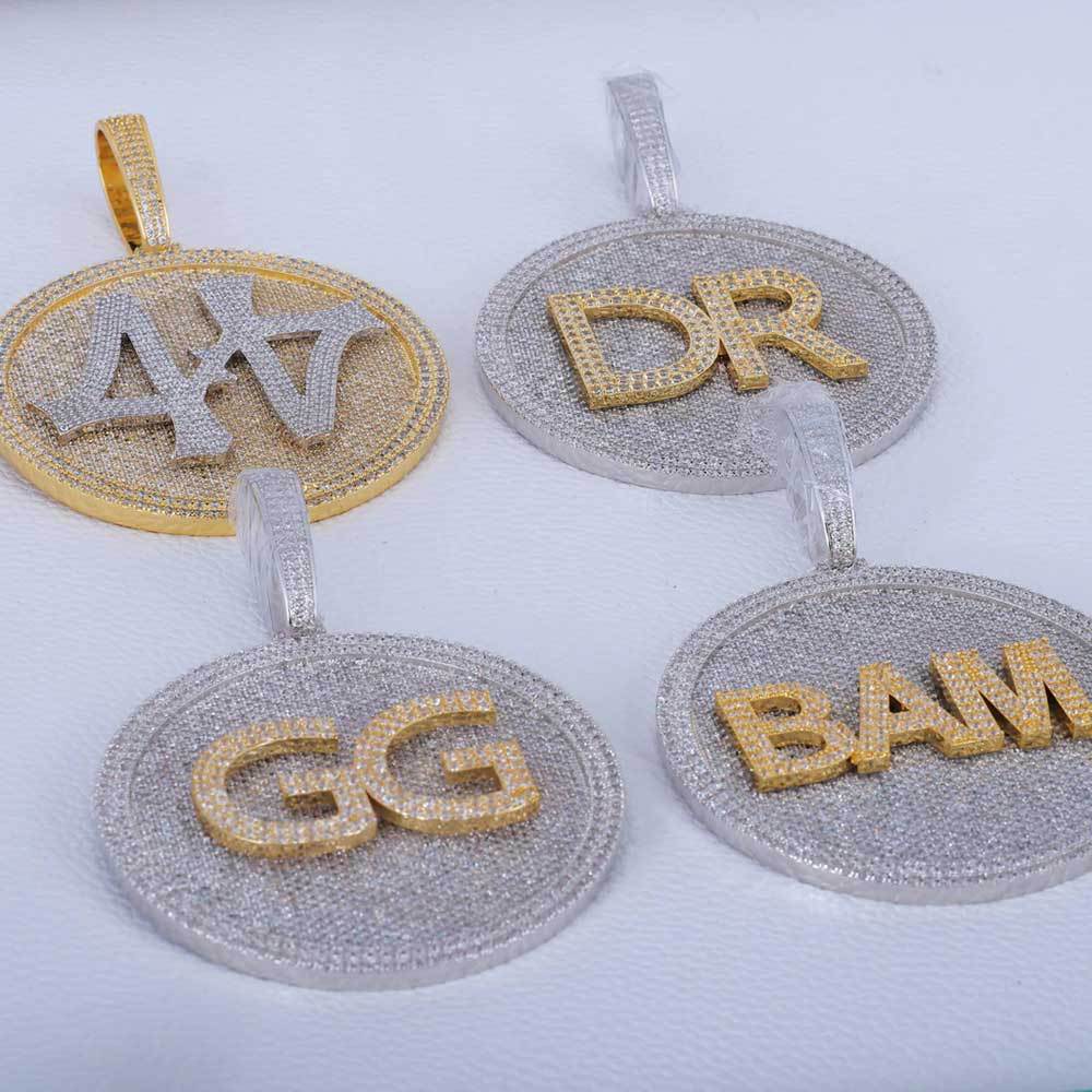 80MM Customized Letter Necklace 3D Large Disc Gubanlink