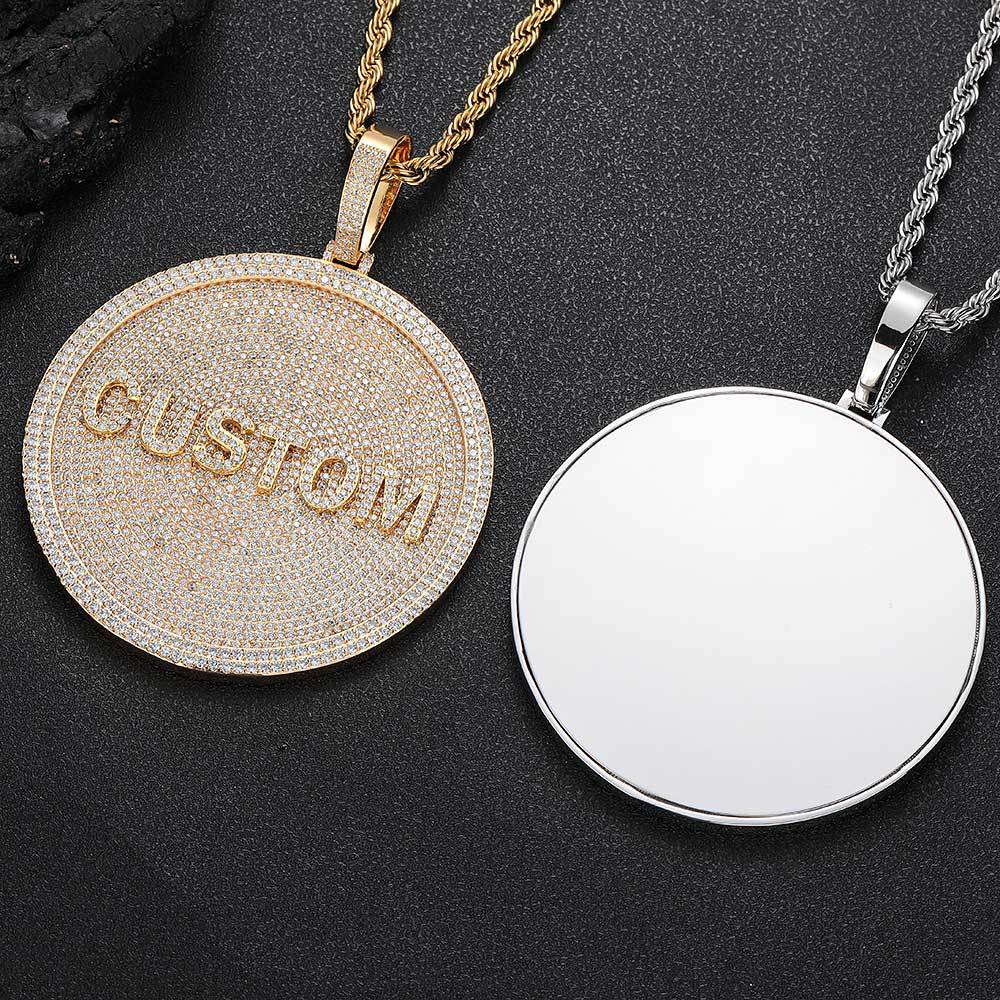 80MM Customized Letter Necklace 3D Large Disc Gubanlink