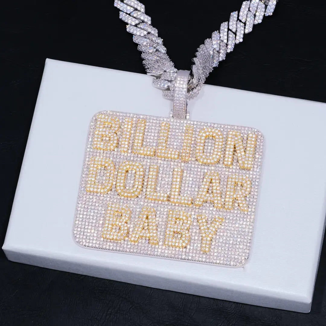 3D Big  Square Custom Letter Pendant Gubanlink