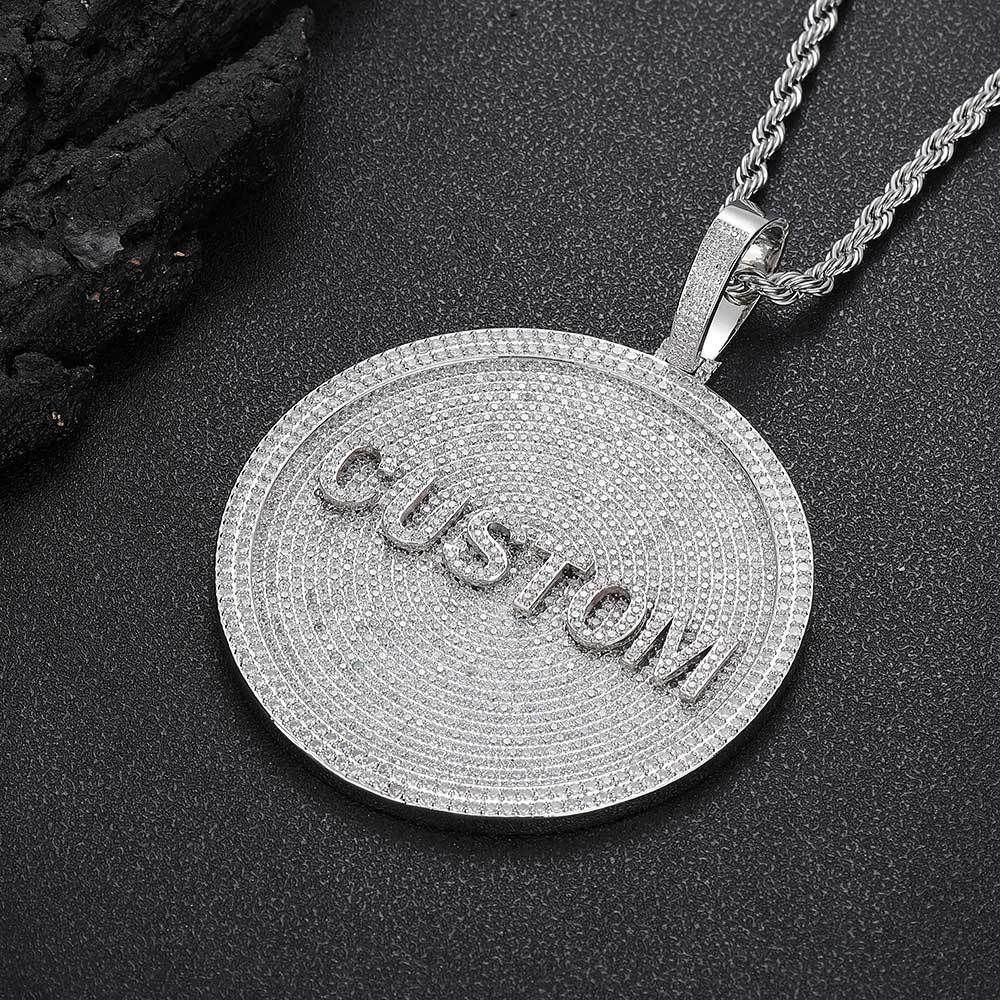 80MM Customized Letter Necklace 3D Large Disc Gubanlink