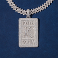 Custom Silver Moissanite 3D Large Square Letter Pendant Gubanlink