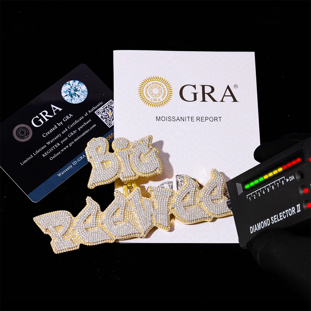 Custom VVS D Moissanite Name Necklace Gubanlink