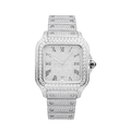14K White Gold  42MM 16CT Bust Down Men's VVS Moissanite Watch Gubanlink