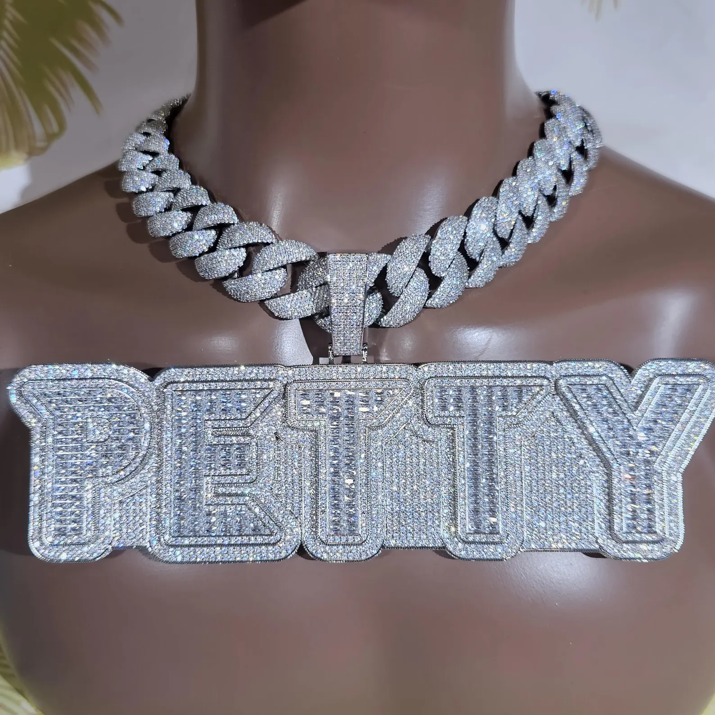 Custom Square and Round Silver Moissanite Letter Pendants