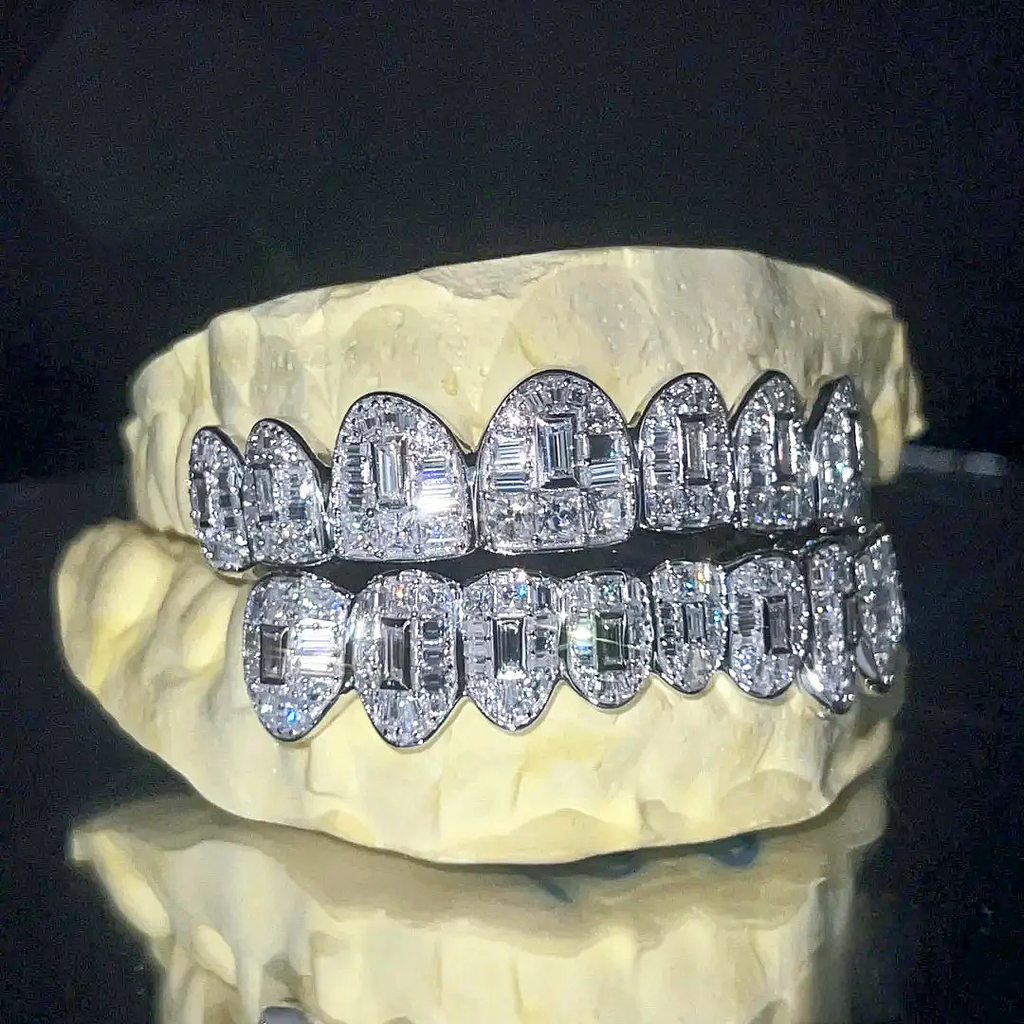 Double row S925 Moissanite Diamond Grillz
