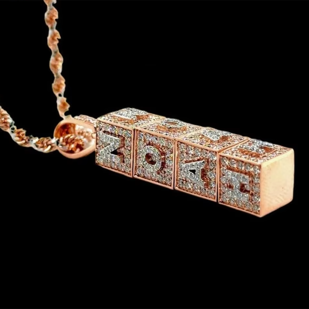 Custom 925 Sterling Silver Fully Iced VVS Moissanite Rapper Pendant Gubanlink