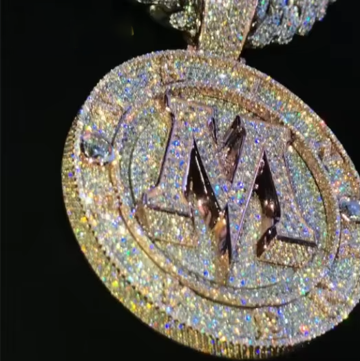 Custom Name Letter Pendant VVS Moissanite 925 Silver 18K Gold Plated Hip Hop Letters Pendant Gubanlink