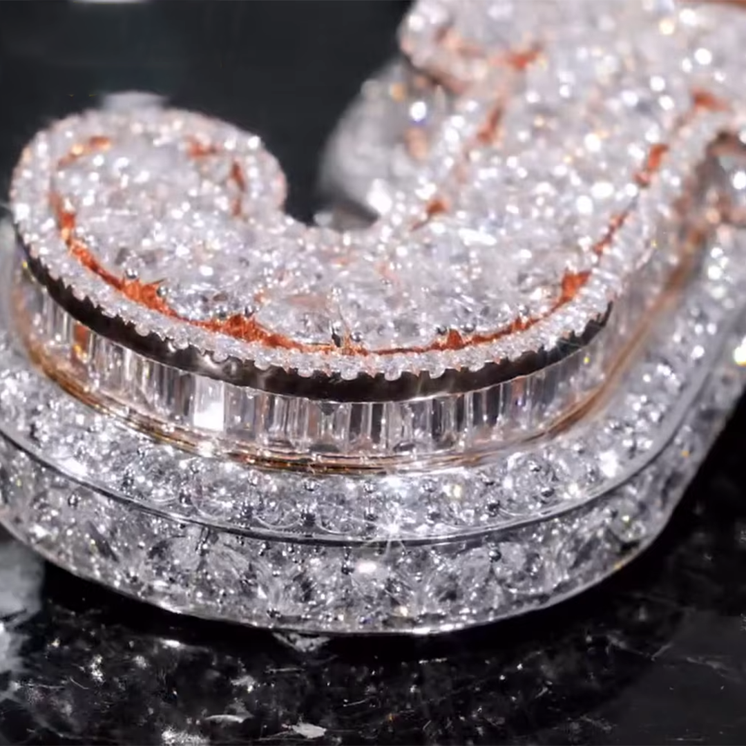 Customized personal rapper 3D jewelry 925 full ice crystal moissanite letter pendant Gubanlink