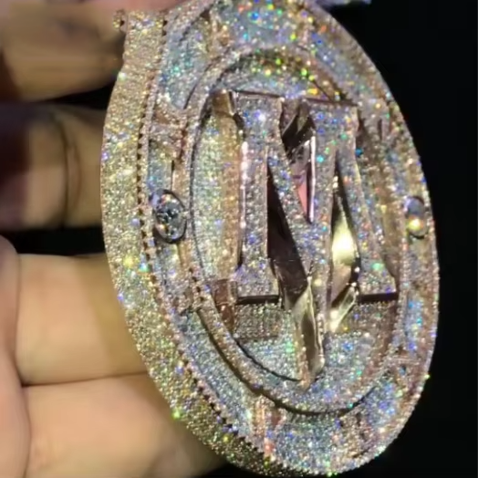 Custom Name Letter Pendant VVS Moissanite 925 Silver 18K Gold Plated Hip Hop Letters Pendant Gubanlink
