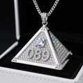 Custom silver moissanite "089 and DT" letter pendant Gubanlink