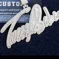 Custom silver moissanite letter pendant Gubanlink