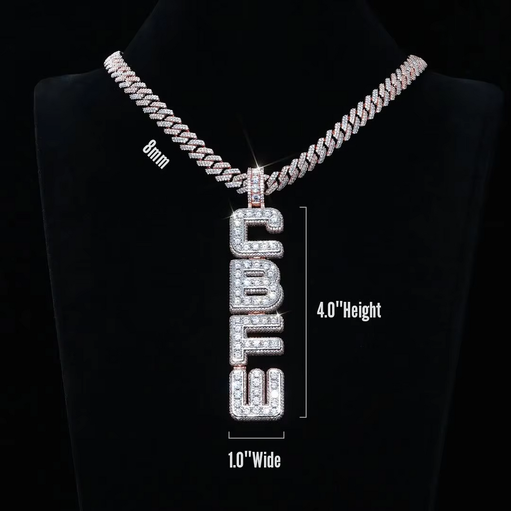 Customized  Hip Hop Jewelry Rose Gold 925 Sterling Silver VVS Moissanite Diamond Luxury Letter Initial Name Pendant