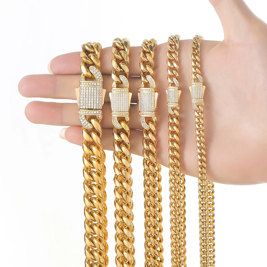 8/10/12MM925S Moissanite Iced Out Clasp Miami Cuban Link Chain