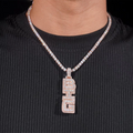Custom Silver Fully Iced VVS Moissanite Rapper Letter Pendant Gubanlink