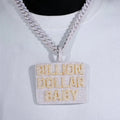 3D Big  Square Custom Letter Pendant Gubanlink