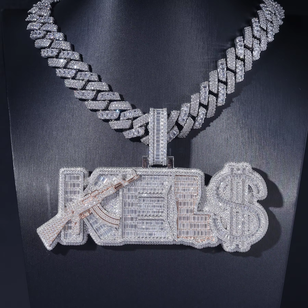 Luxury VVS D Moissanite Pendant 925 Sterling Silver Custom Moissanite Pendant Necklace