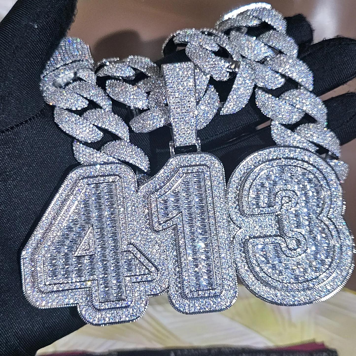 Custom Square and Round Silver Moissanite Letter Pendants