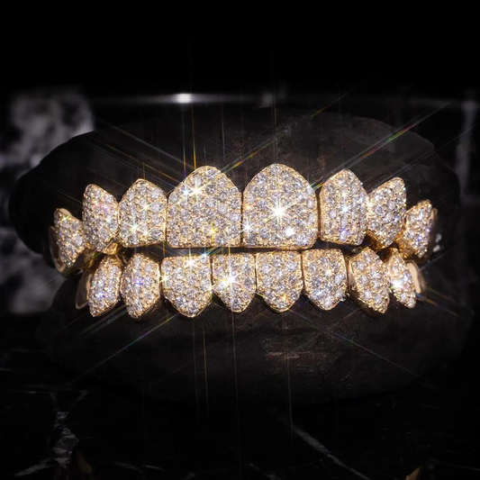 Honeycomb Moissanite 925 Silver GRILLZ