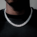 12MM White Gold Plated Iced Out  Cuban Link Chain Thegoldlinks