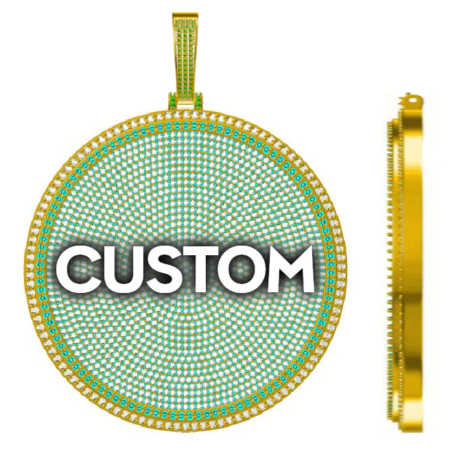 80MM Customized Letter Necklace 3D Large Disc Gubanlink