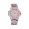 14K Rose Gold Circle Face Moissanite Watch Gubanlink