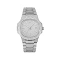 14K White Gold Circle Face Moissanite Watch Gubanlink