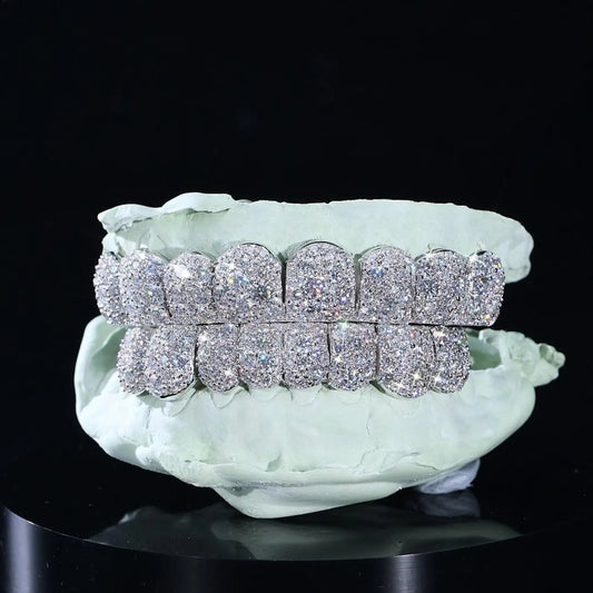 Honeycomb S925 Moissanite Diamond Grillz