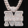 Custom Vvs Moissanite Name Letter Pendant Hip Hop Style Iced Out 925 Silver 3D Baguette Diamond Chain Pendant Gubanlink