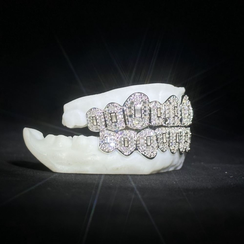 BaguetteS925 Moissanite Diamond Grillz Gubanlink