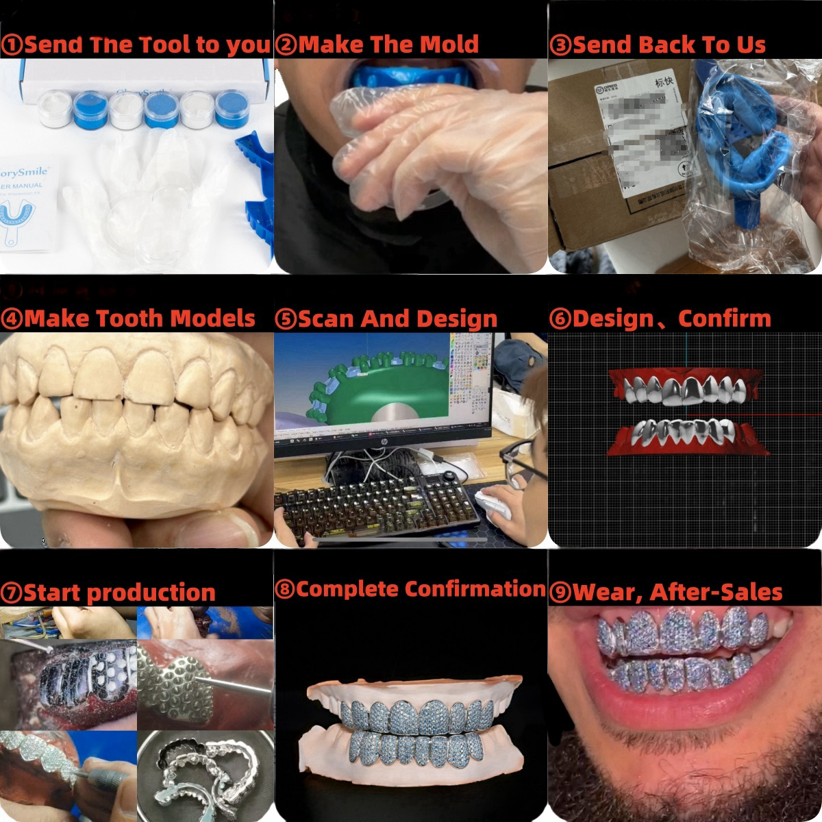 BaguetteS925 Moissanite Diamond Grillz Gubanlink