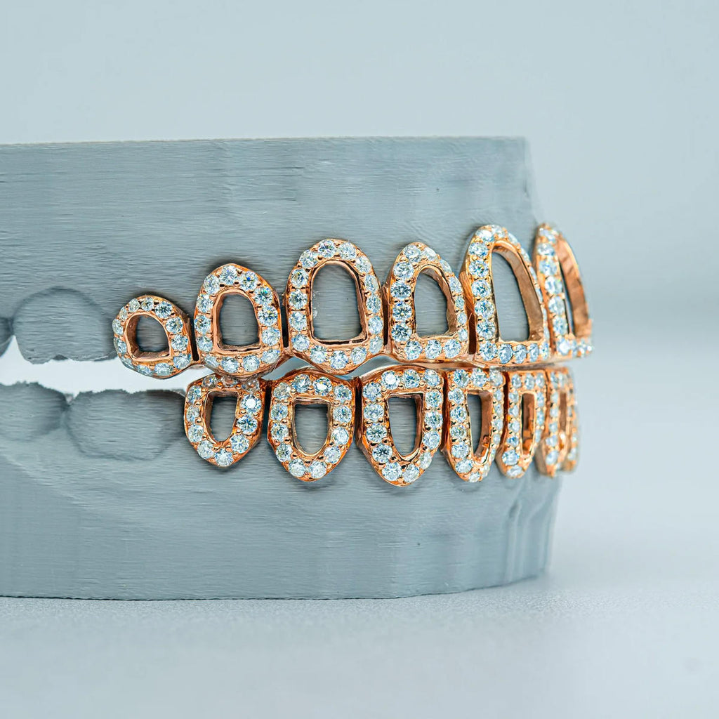 10 on 10  S925 F VSS  Moissanite Diamond Hollowing Out Grillz