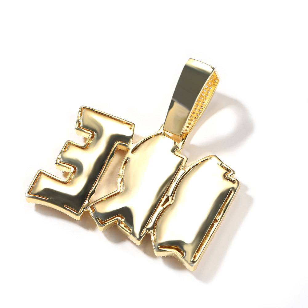 Customized Digital and Alphabet Zircon Pendant
