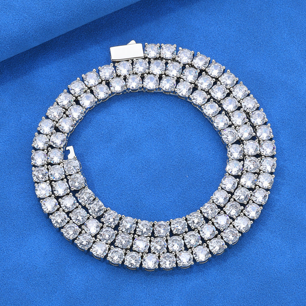 3mm-5mm  White Gold S925 Silver Moissanite Tennis Chains Gubanlink