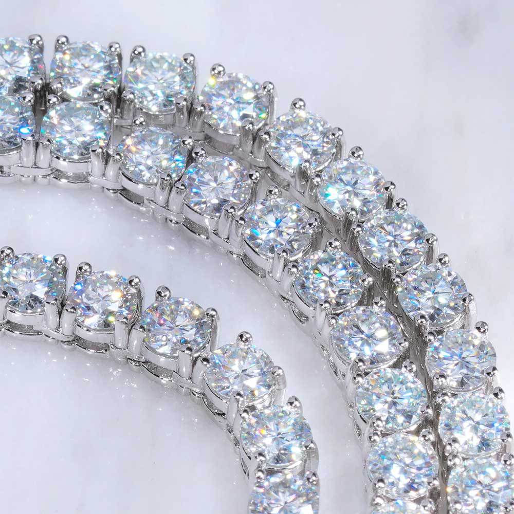 White Gold 925 Silver Moissanite Tennis Bracelet (ALL SIZES) Gubanlink