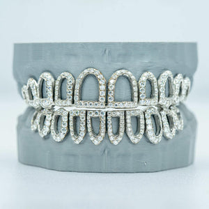 10 on 10  S925 F VSS  Moissanite Diamond Hollowing Out Grillz