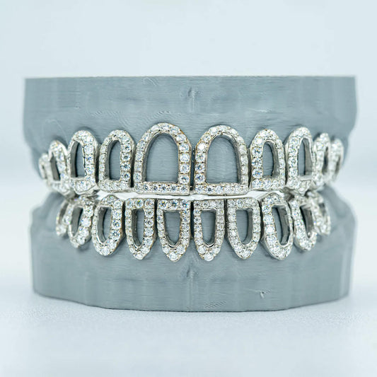 10 on 10  S925 F VSS  Moissanite Diamond Hollowing Out Grillz