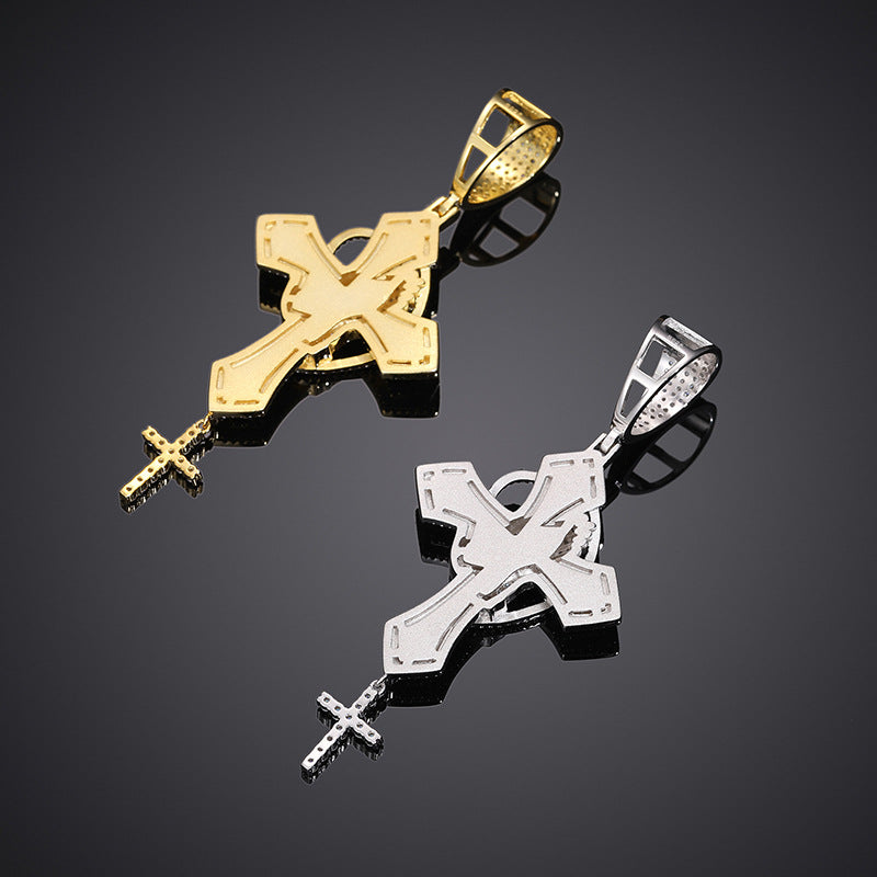Moissanite S925 Double Cross Pendant