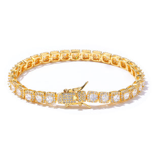 5mm  Gold S925 silver moissanite full diamond rock candy tennis bracelet