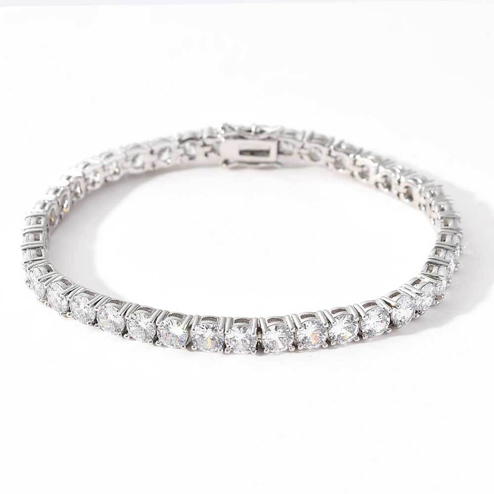 White Gold 925 Silver Moissanite Tennis Bracelet (ALL SIZES) Gubanlink