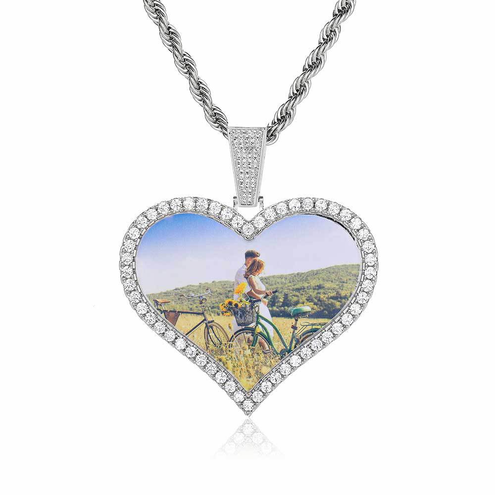 Love Photo Zircon Frame Pendant