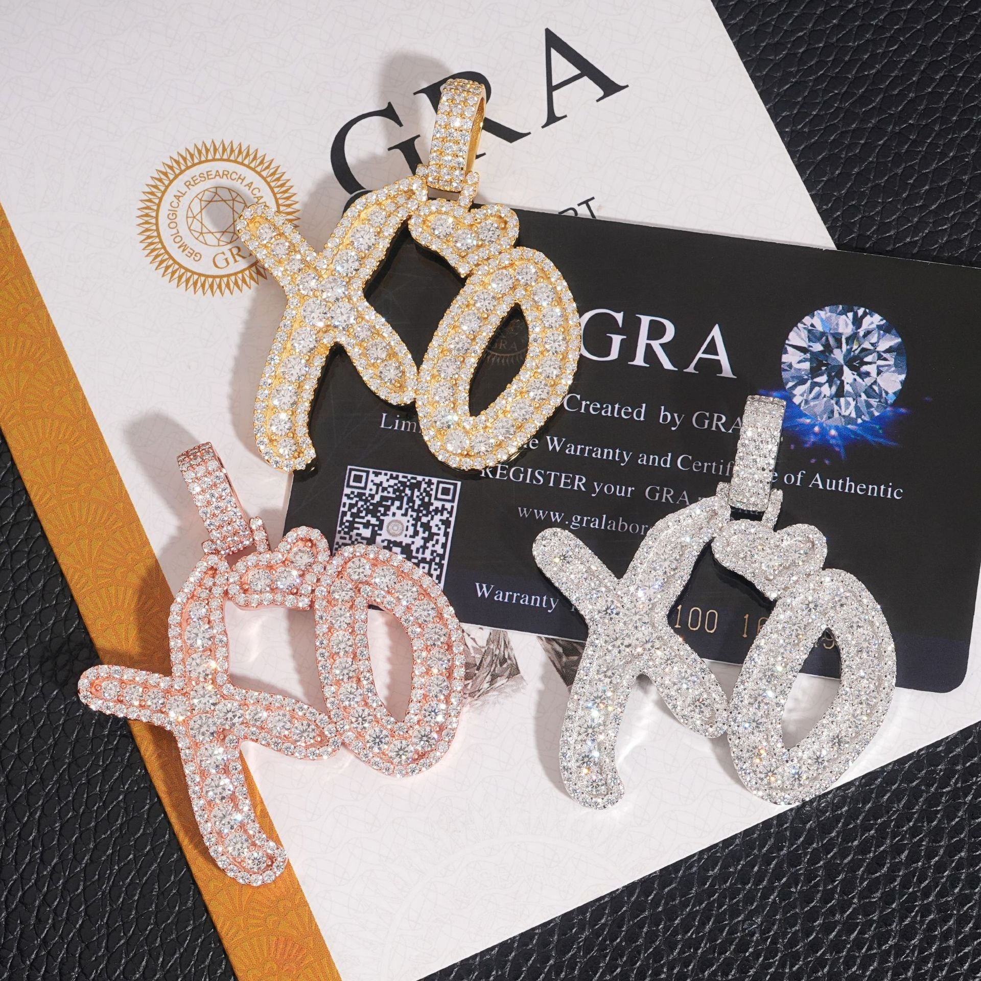 XO VVS moissanite 925 sterling silver hip-hop pendant gubanlink