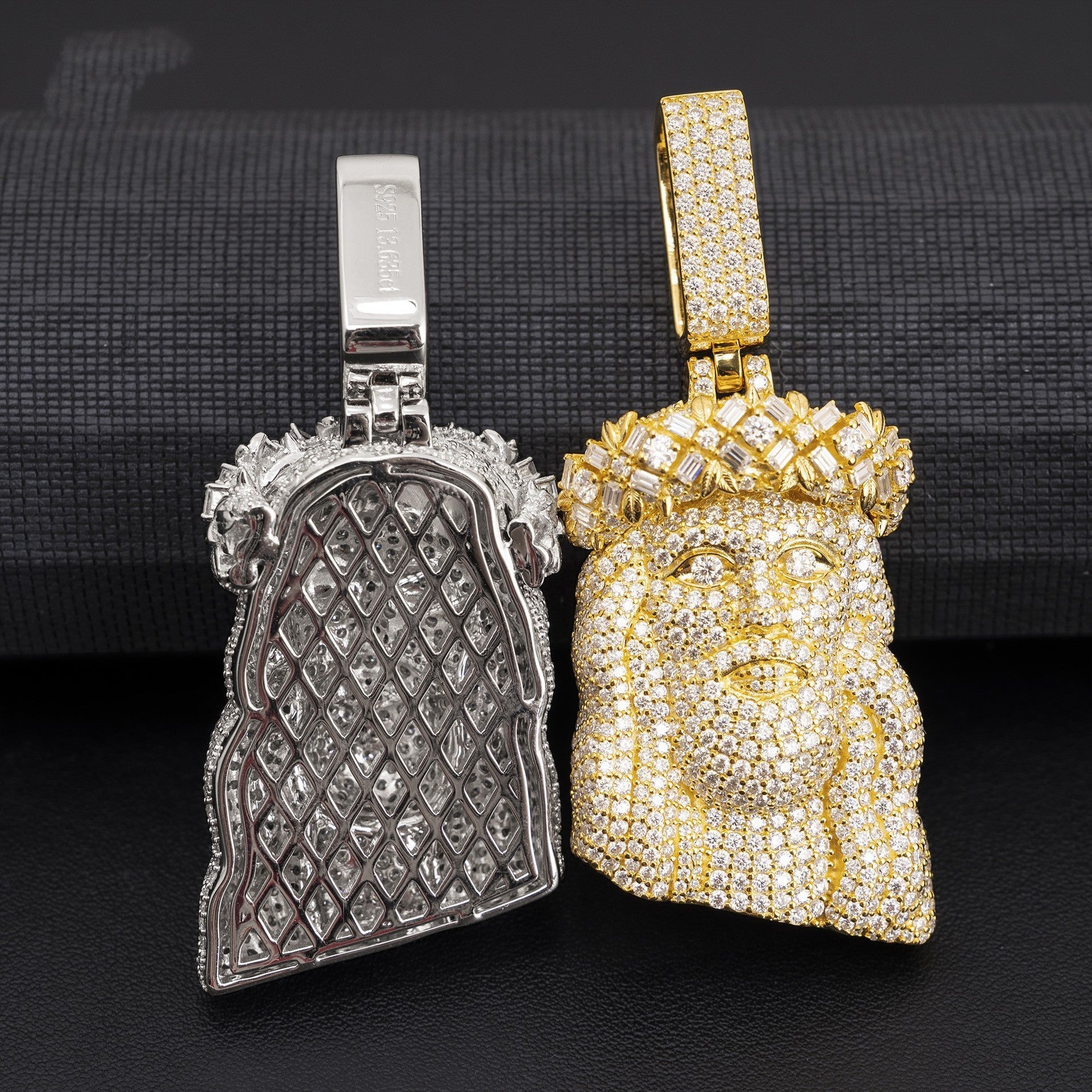 Baguette Moissanite Bell Jesus Pendant gubanlink