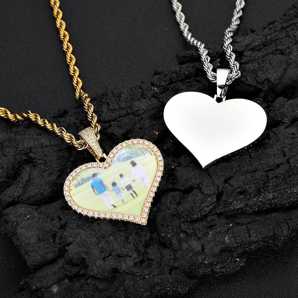 Love Photo Zircon Frame Pendant