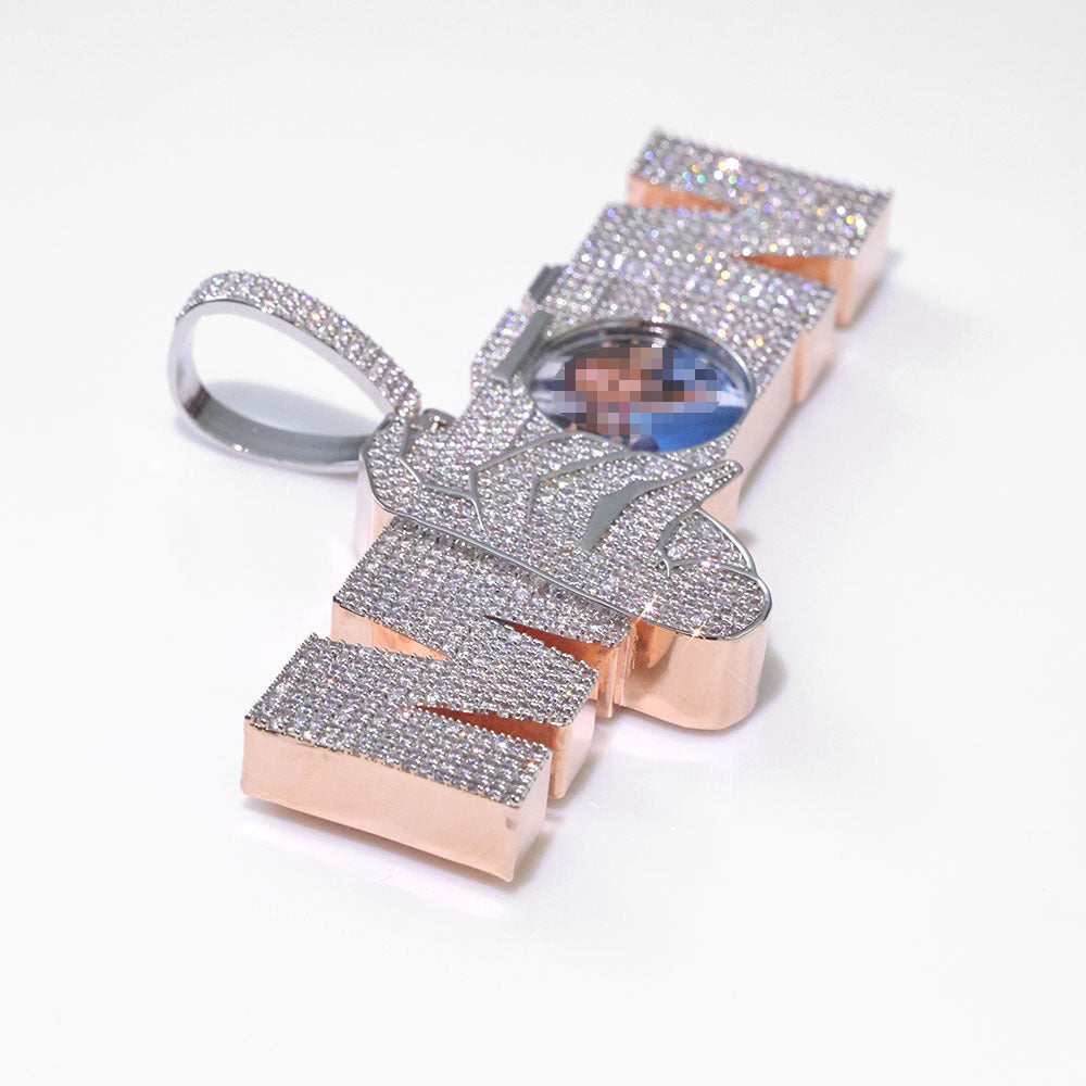 925 Sterling Silver Moissanite Customized Camera Photo Pendant Bornreal Jewelry