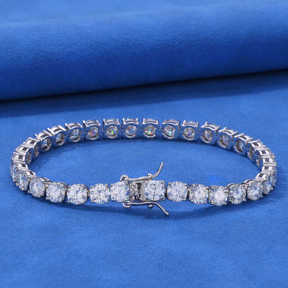 White Gold 925 Silver Moissanite Tennis Bracelet (ALL SIZES) Gubanlink