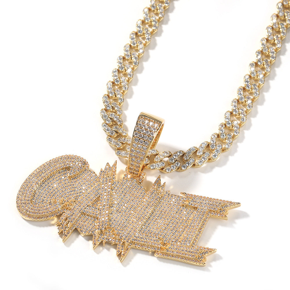 Custom Three-row Letter Hip-hop Pendant Gubanlink