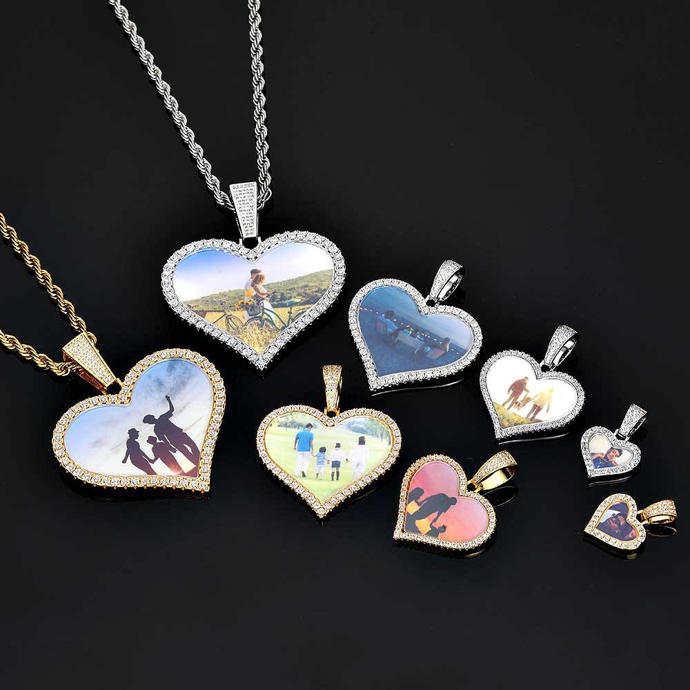Love Photo Zircon Frame Pendant